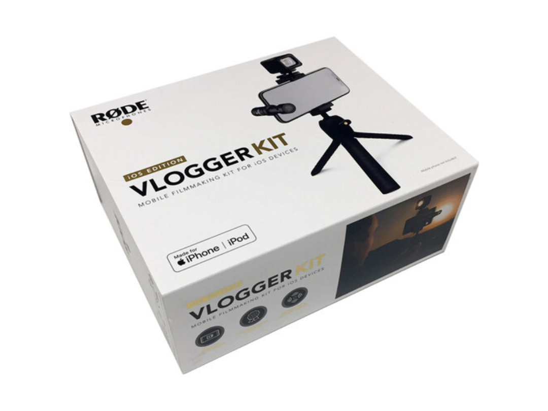 مجموعة RODE Vlogger Kit إصدار iOS لمجموعة صناعة الأفلام للأجهزة المحمولة ذات منافذ Lightning مجموعة RODE Vlogger Kit إصدار iOS لمجموعة صناعة الأفلام للأجهزة المحمولة ذات منافذ Lightning